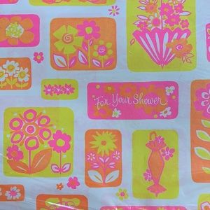 NWT Rust Craft Antique Floral Giftwrap 2PC